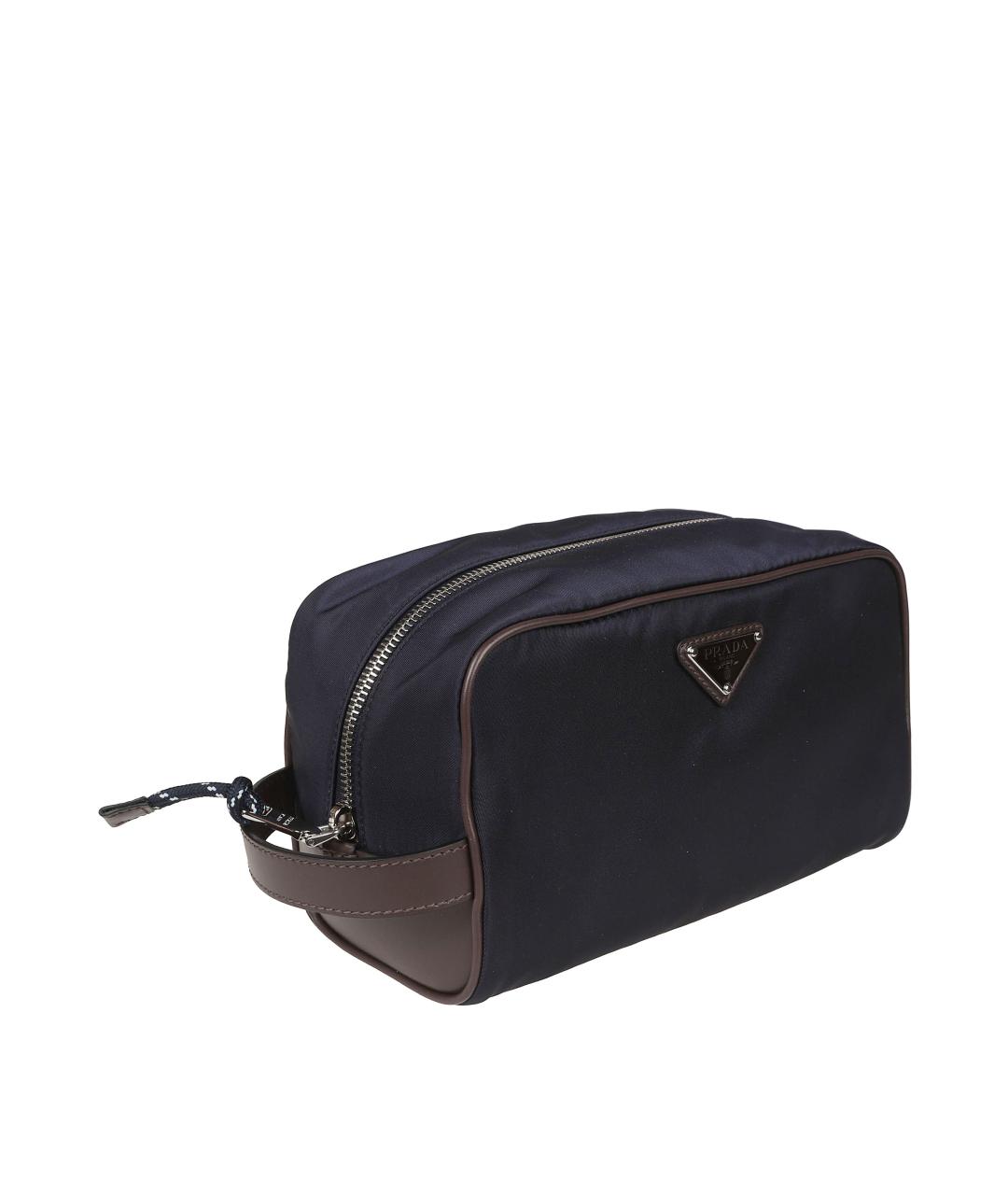 PRADA Темно-синяя тканевая косметичка, фото 3