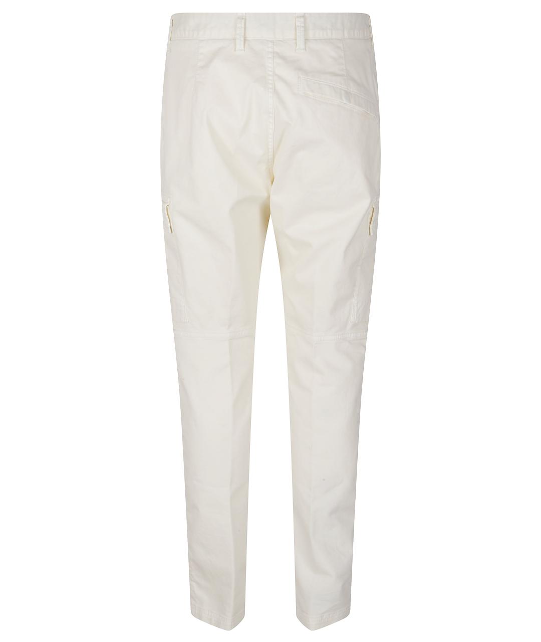 STONE ISLAND Белые хлопковые повседневные брюки, фото 3