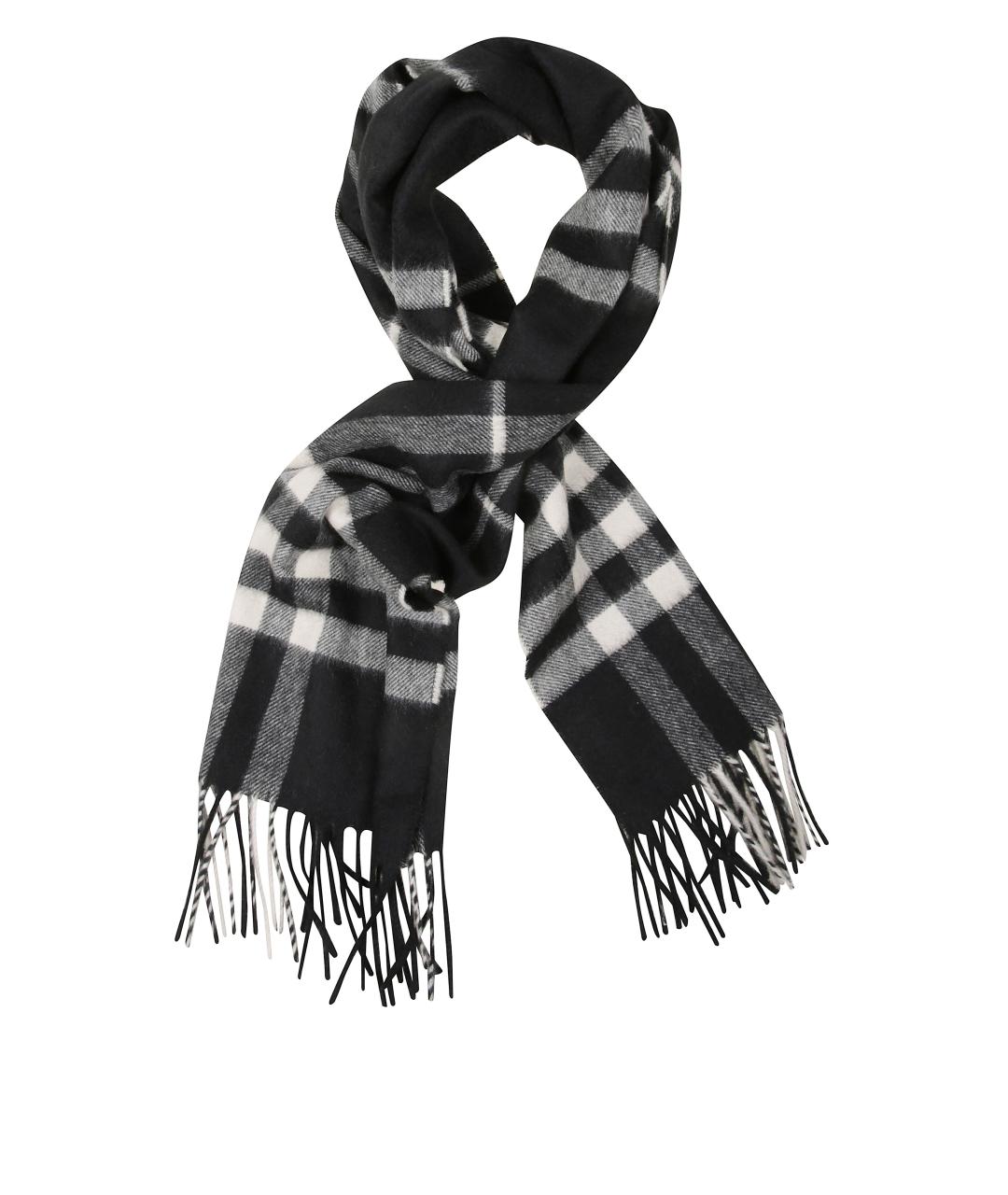 BURBERRY Черный кашемировый шарф, фото 1