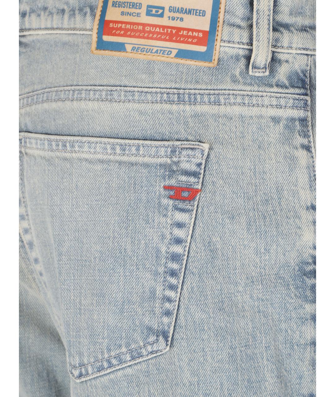 DIESEL Синие хлопко-эластановые прямые джинсы, фото 2