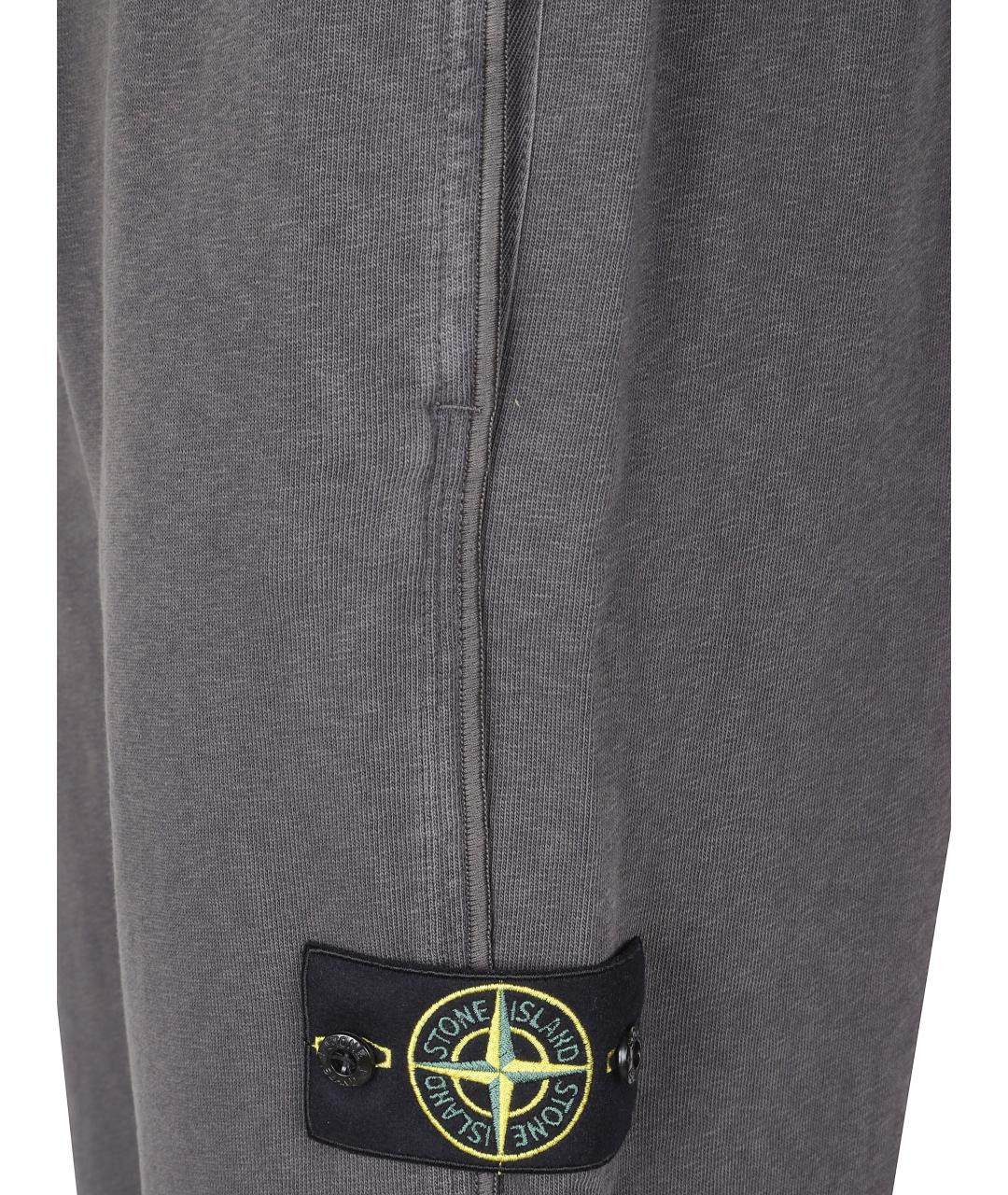 STONE ISLAND Антрацитовые хлопковые повседневные брюки, фото 2