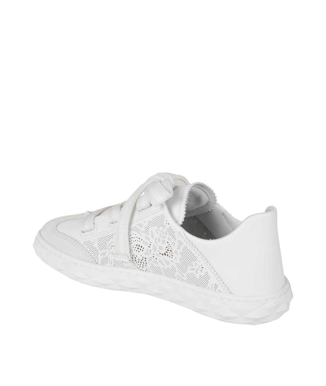 JIMMY CHOO Белые кожаные кроссовки, фото 3