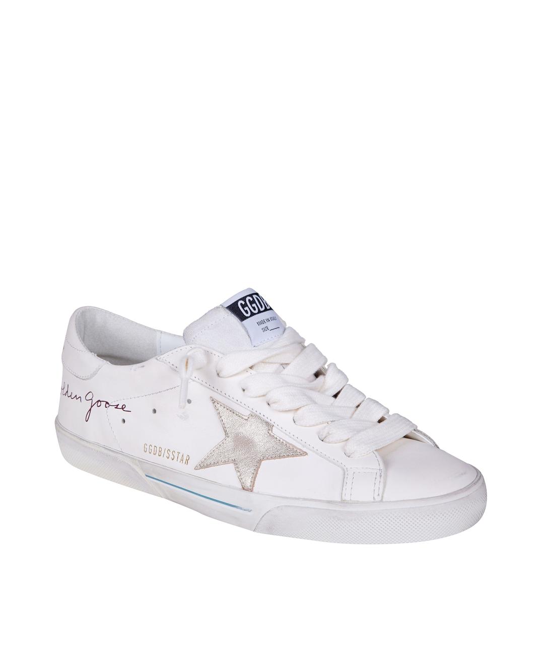 GOLDEN GOOSE DELUXE BRAND Белые кожаные низкие кроссовки / кеды, фото 2