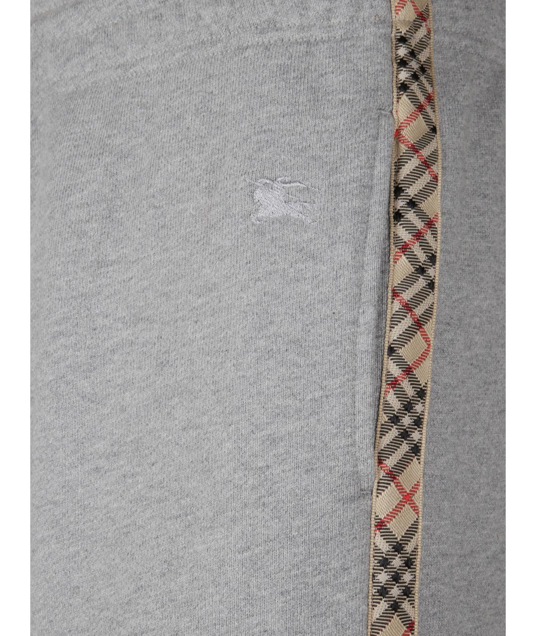 BURBERRY Серые хлопковые прямые брюки, фото 2