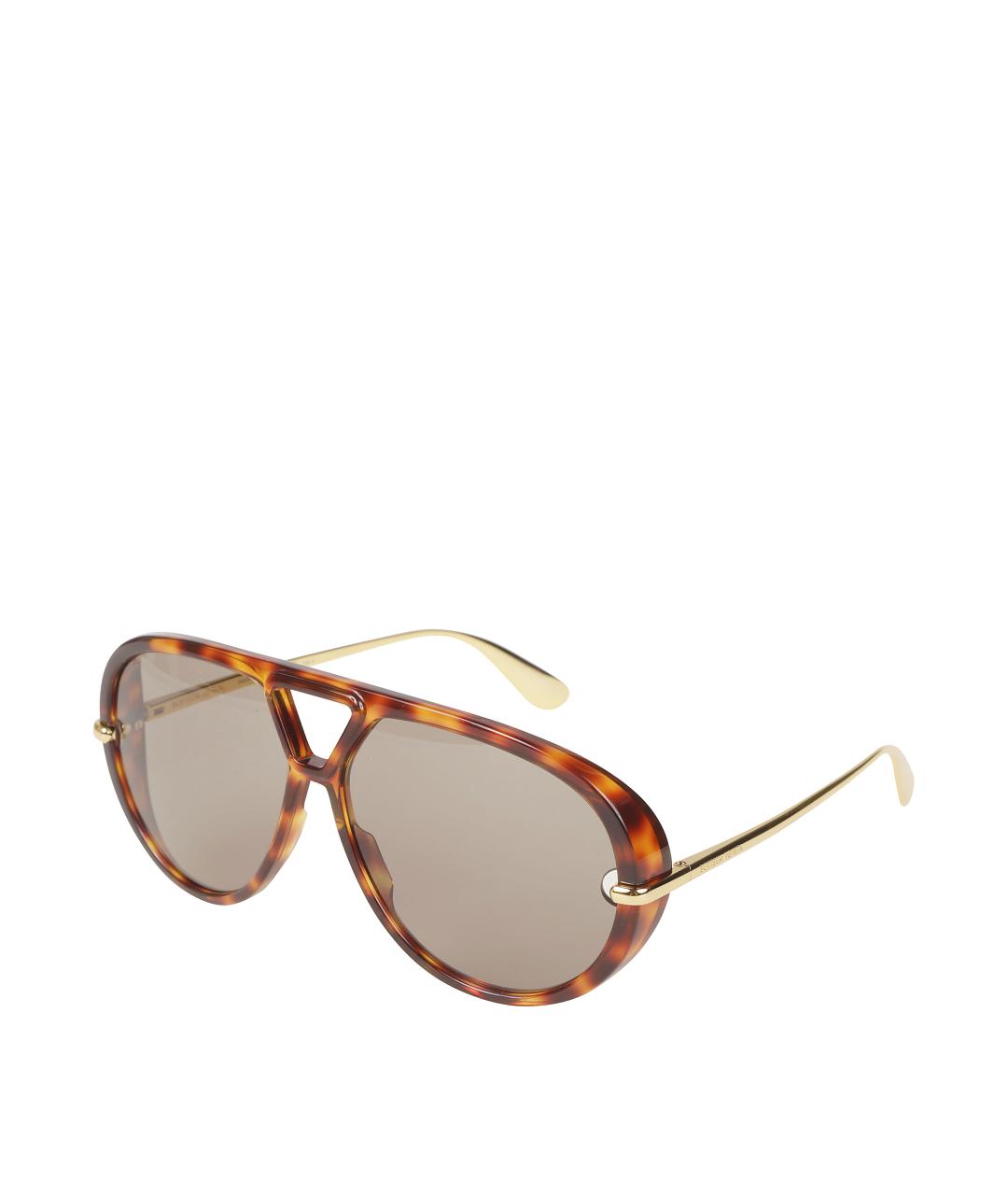 BOTTEGA VENETA Коричневые пластиковые солнцезащитные очки, фото 2