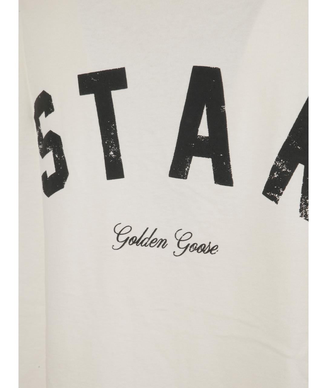 GOLDEN GOOSE DELUXE BRAND Белая хлопковая футболка, фото 2