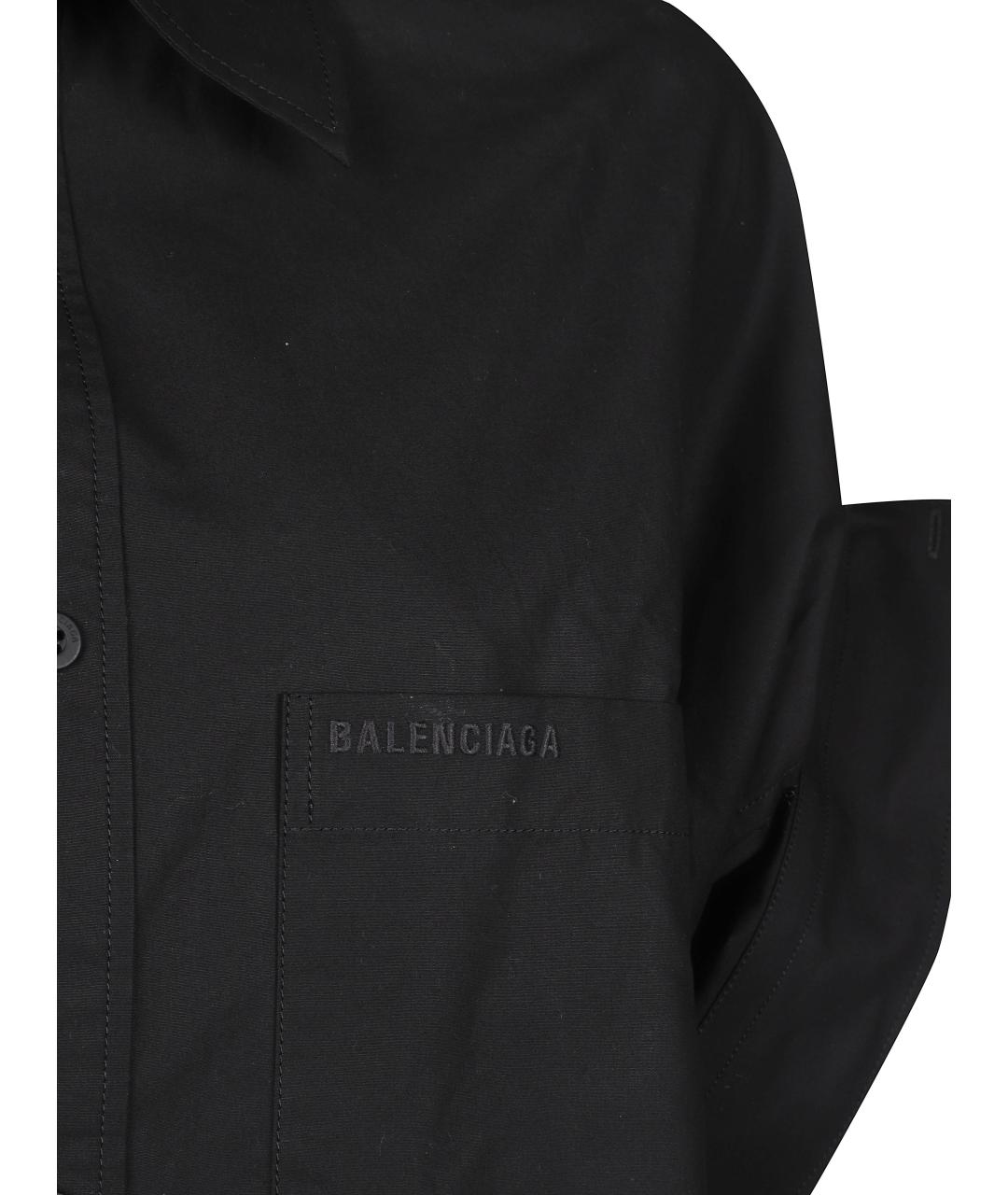 BALENCIAGA Черная хлопковая рубашка, фото 2