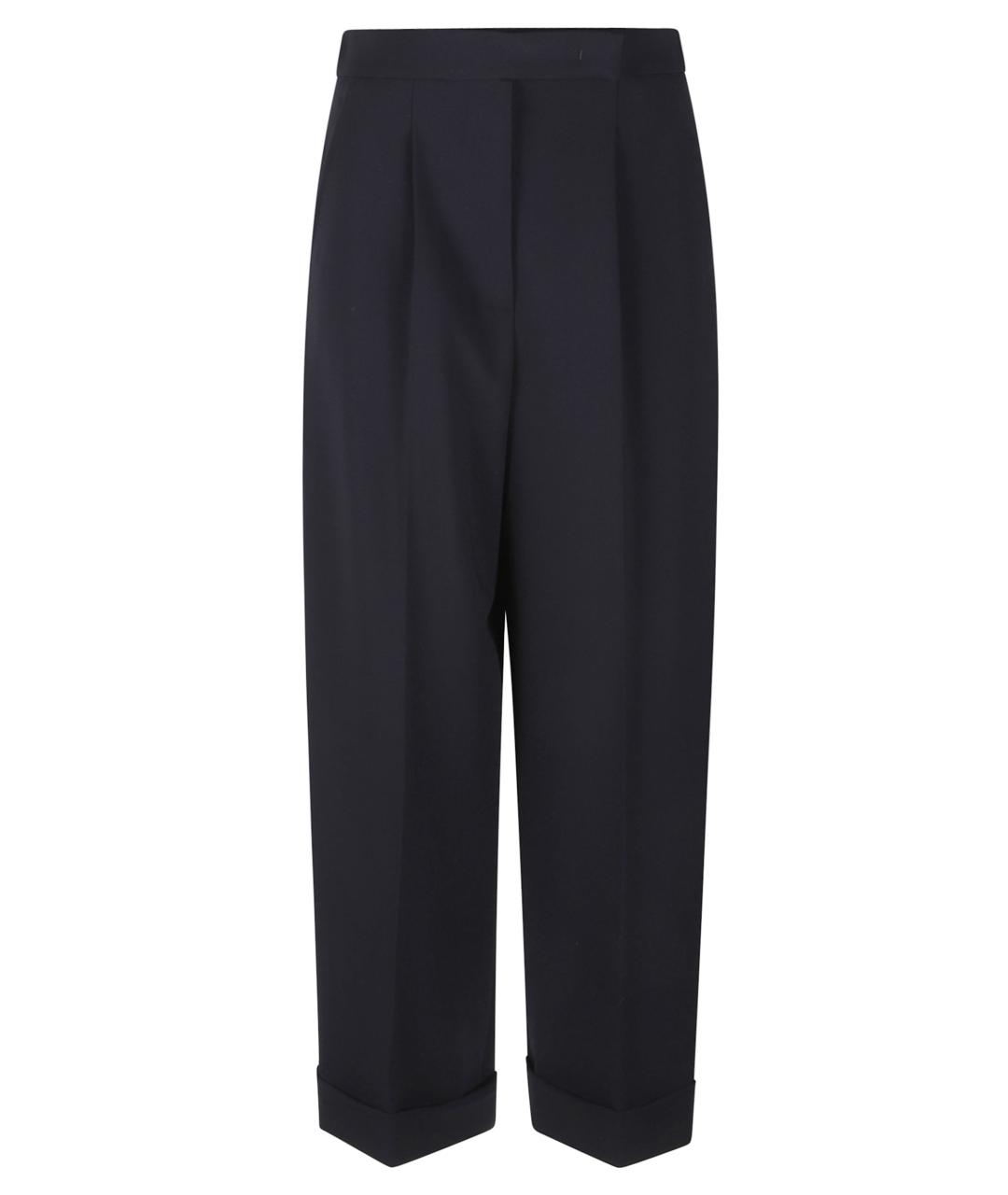 MAX MARA Темно-синие прямые брюки, фото 1