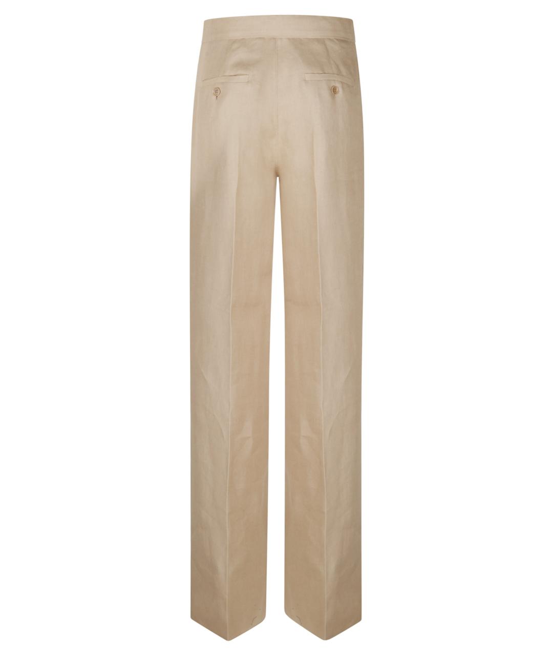 MAX MARA Бежевые прямые брюки, фото 3