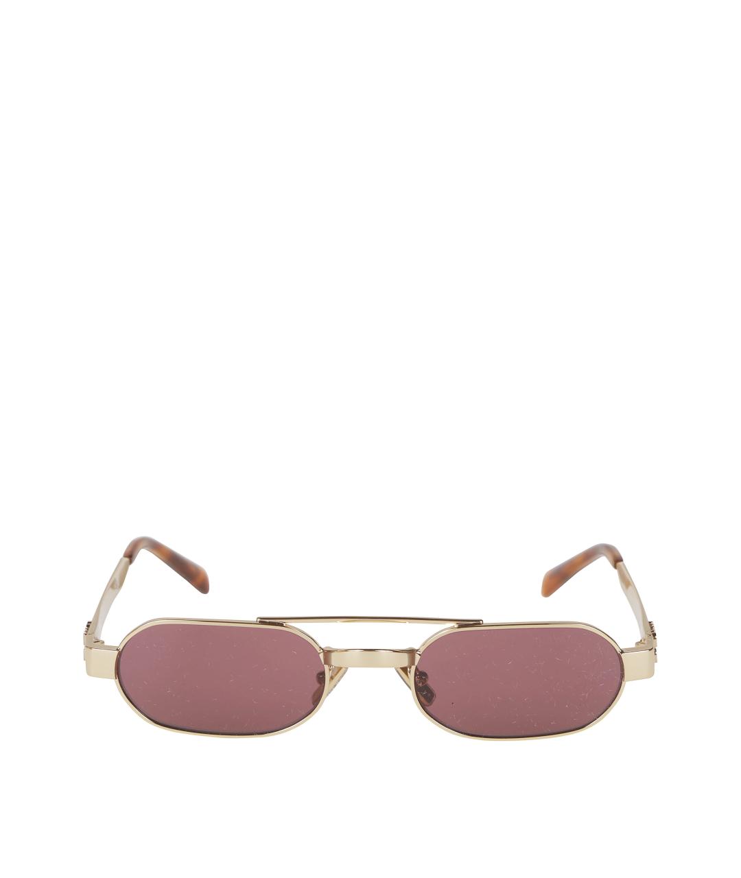 MIU MIU Золотые металлические солнцезащитные очки, фото 1