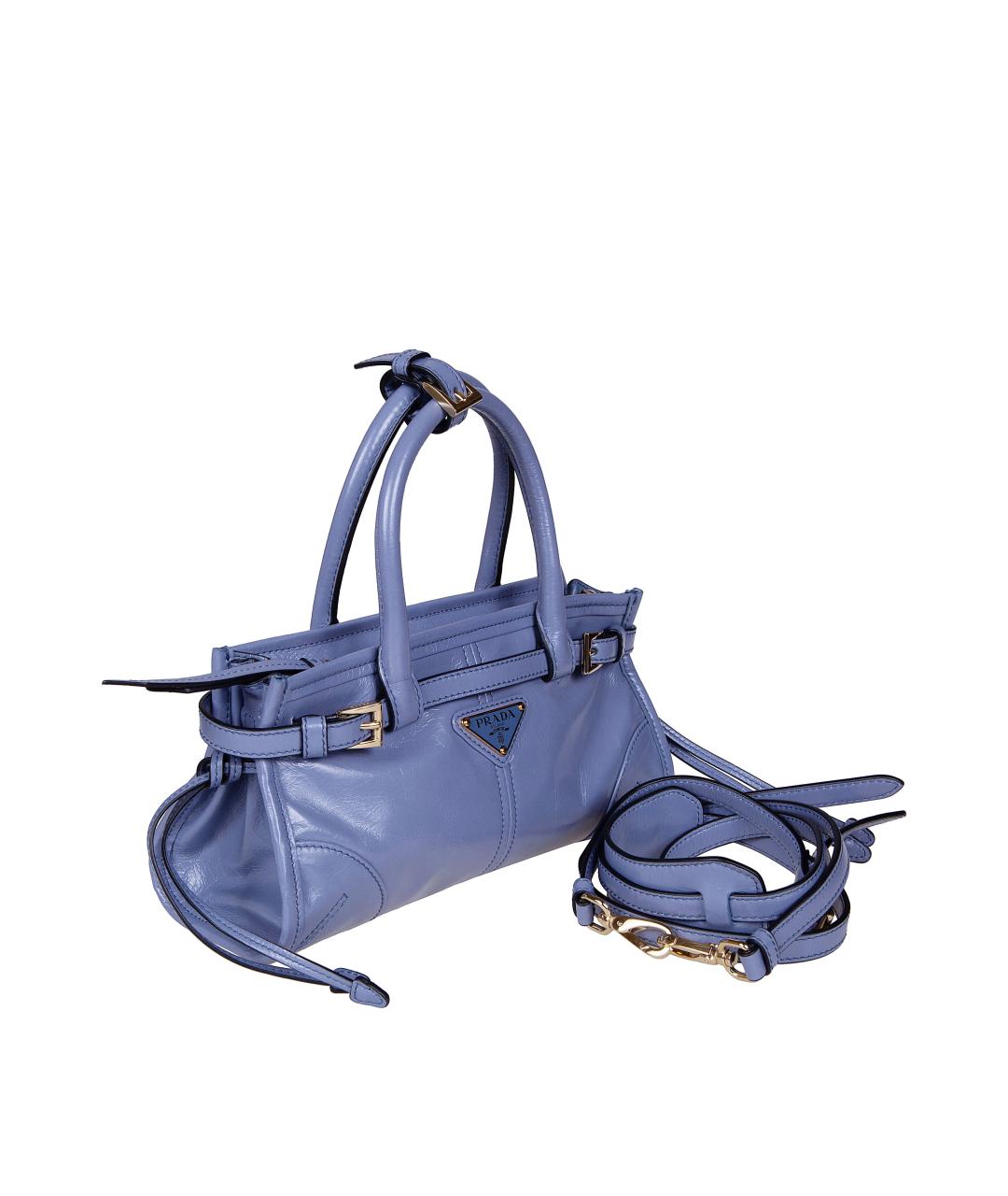 PRADA Темно-синяя кожаная сумка через плечо, фото 2