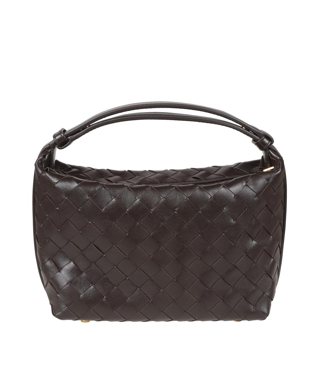 BOTTEGA VENETA Коричневая кожаная сумка с короткими ручками, фото 3