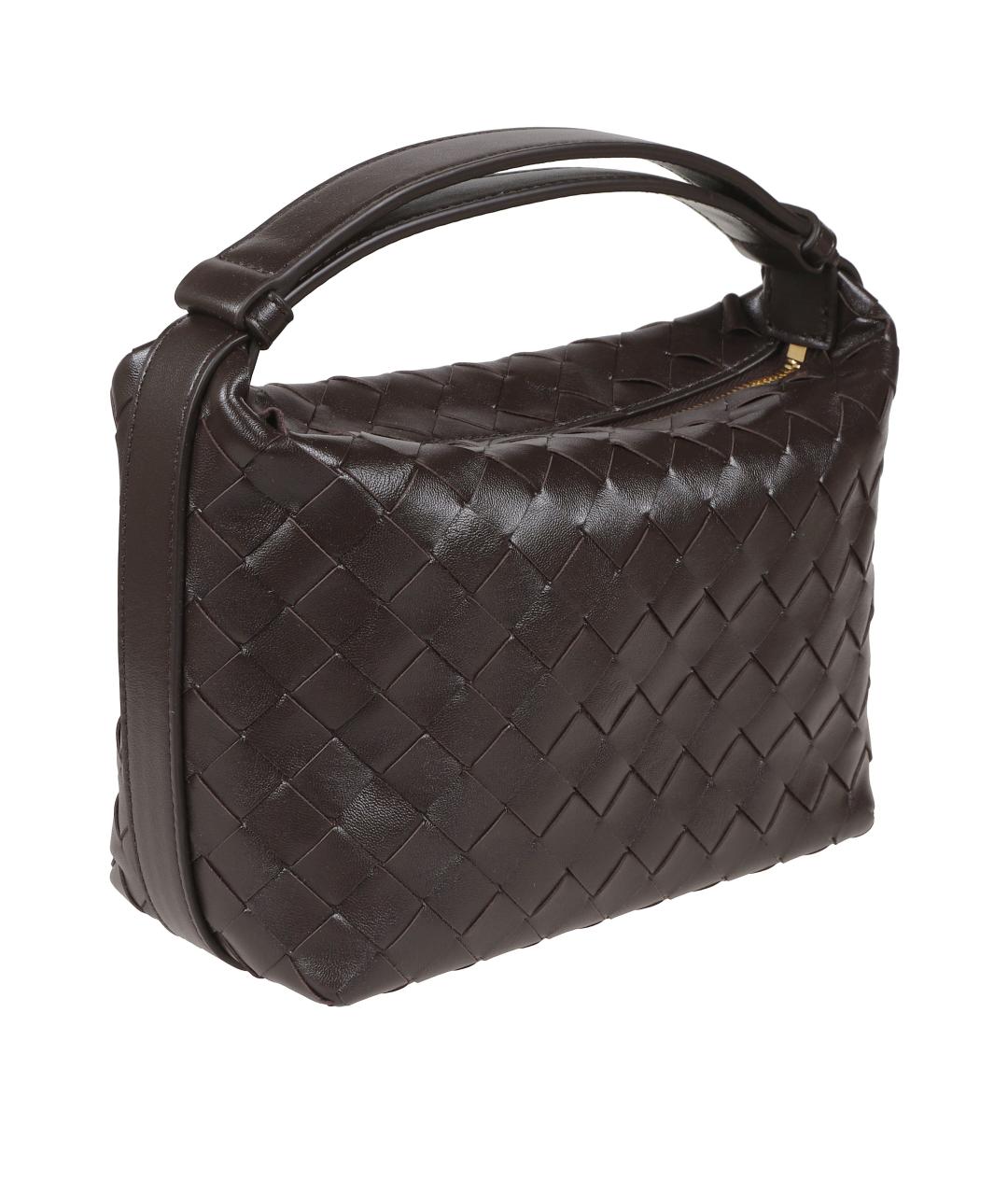 BOTTEGA VENETA Коричневая кожаная сумка с короткими ручками, фото 5