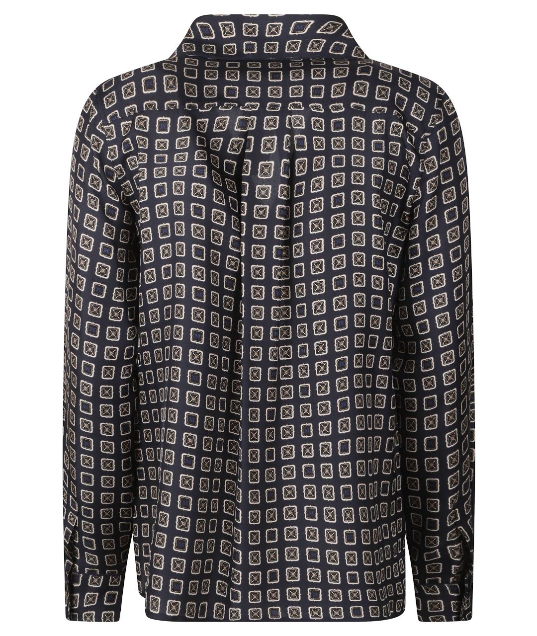 MAX MARA Темно-синяя шелковая рубашка, фото 3