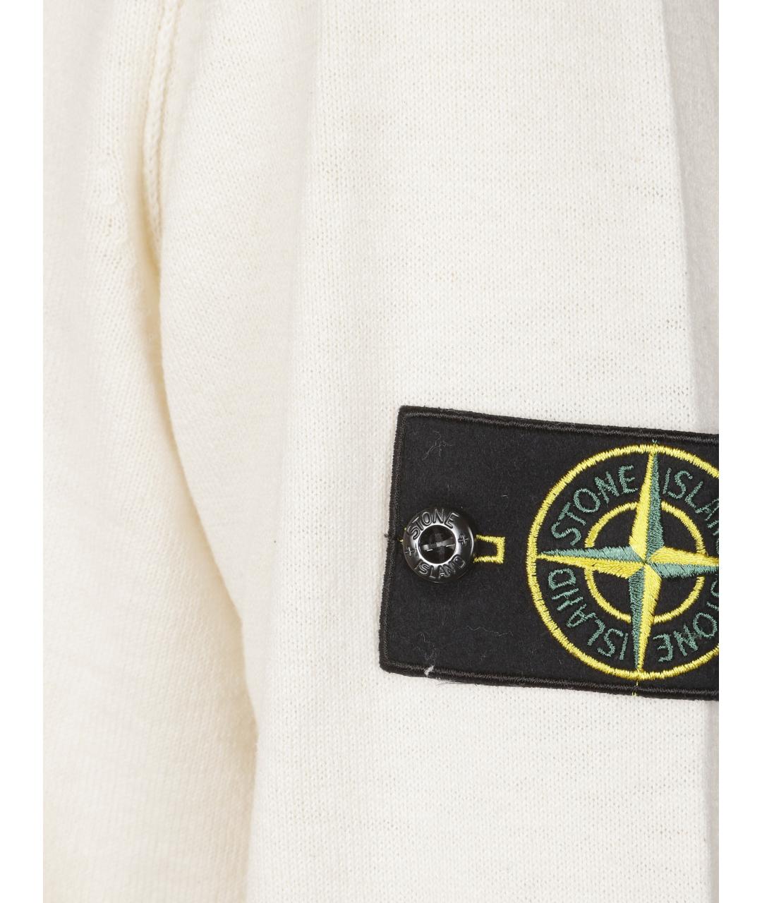 STONE ISLAND Белый хлопковый джемпер / свитер, фото 2