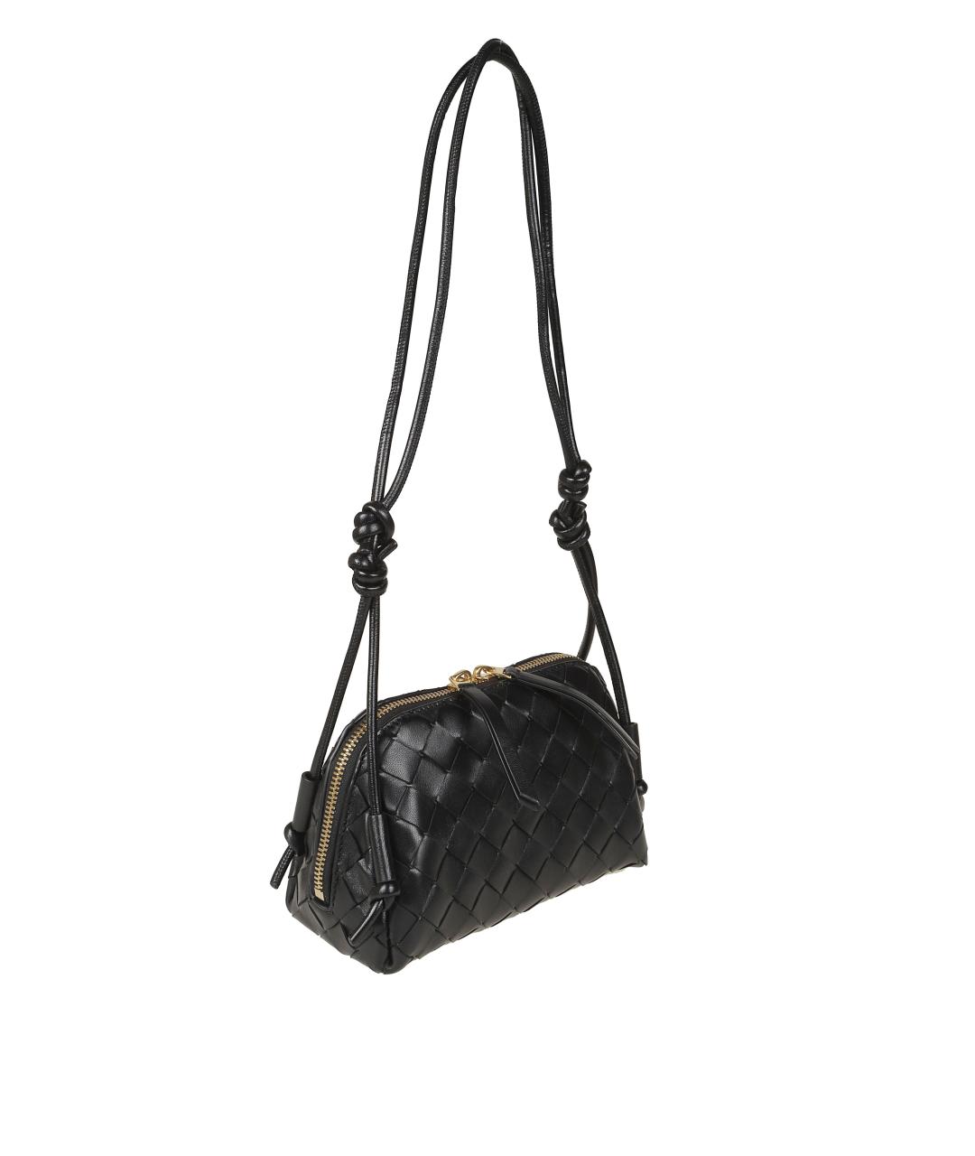 BOTTEGA VENETA Черная кожаная сумка через плечо, фото 3