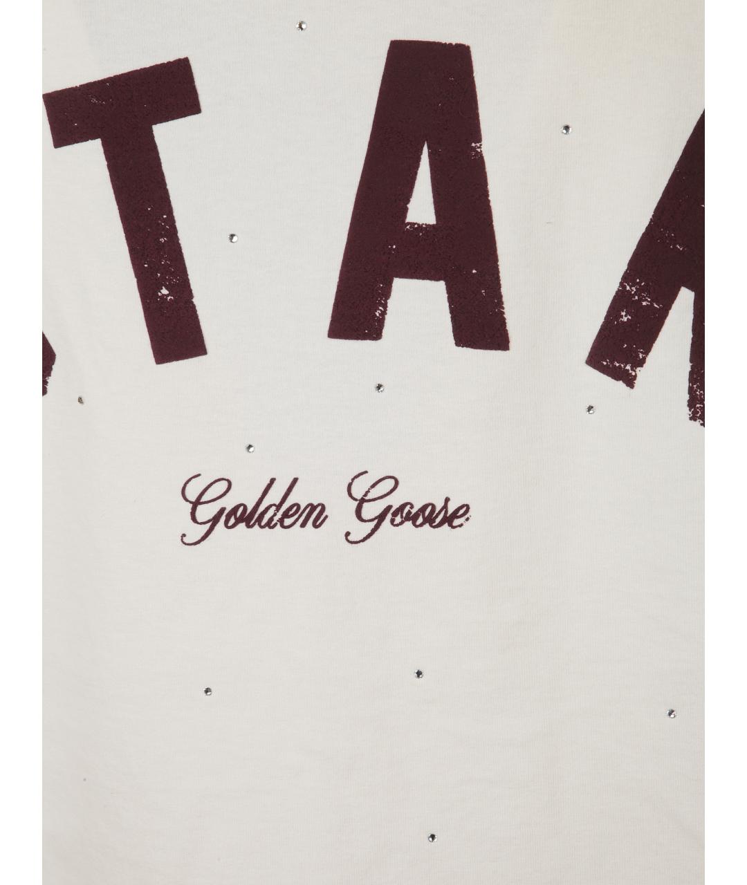 GOLDEN GOOSE Белая хлопковая футболка, фото 2