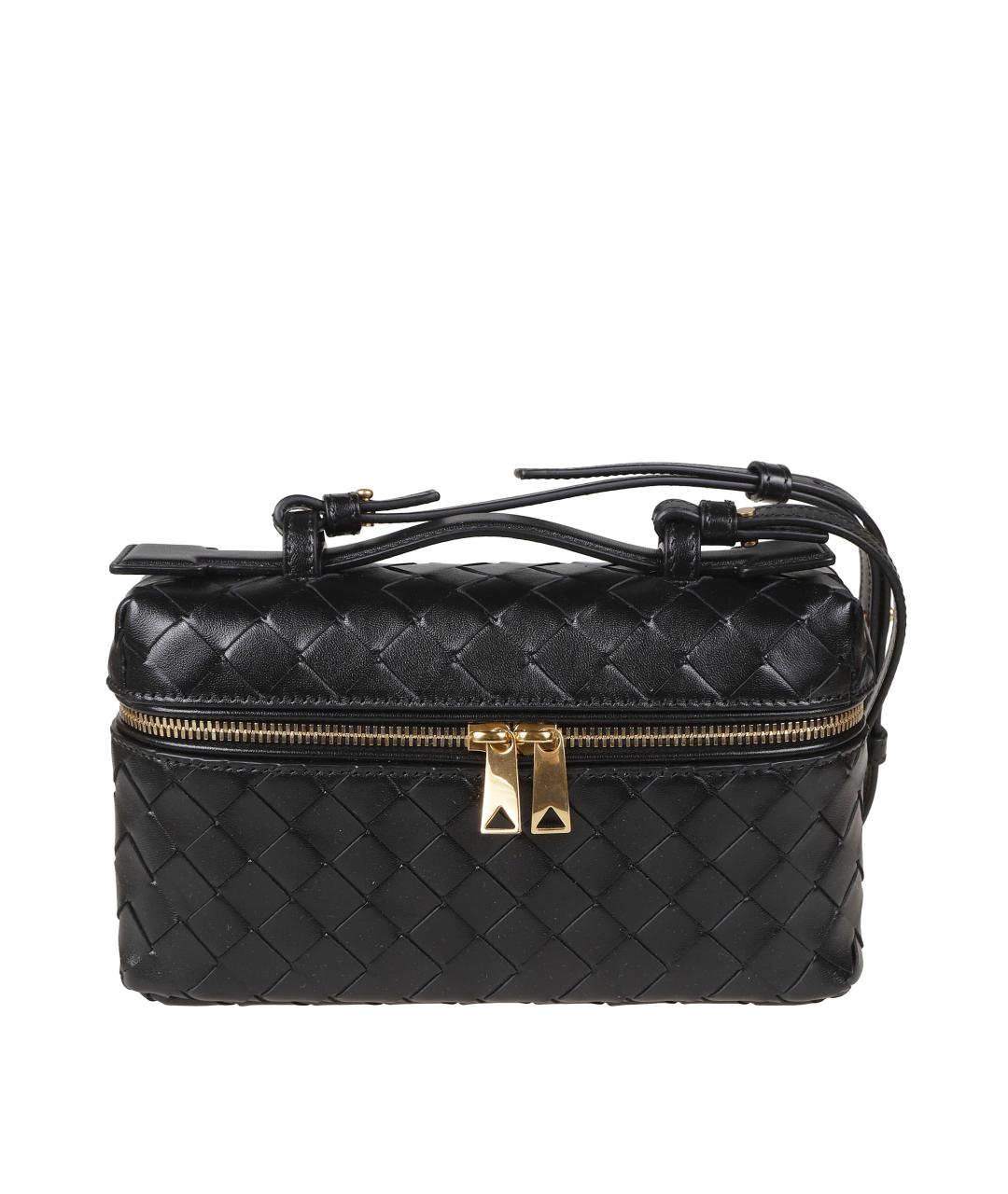 BOTTEGA VENETA Черная кожаная сумка через плечо, фото 1