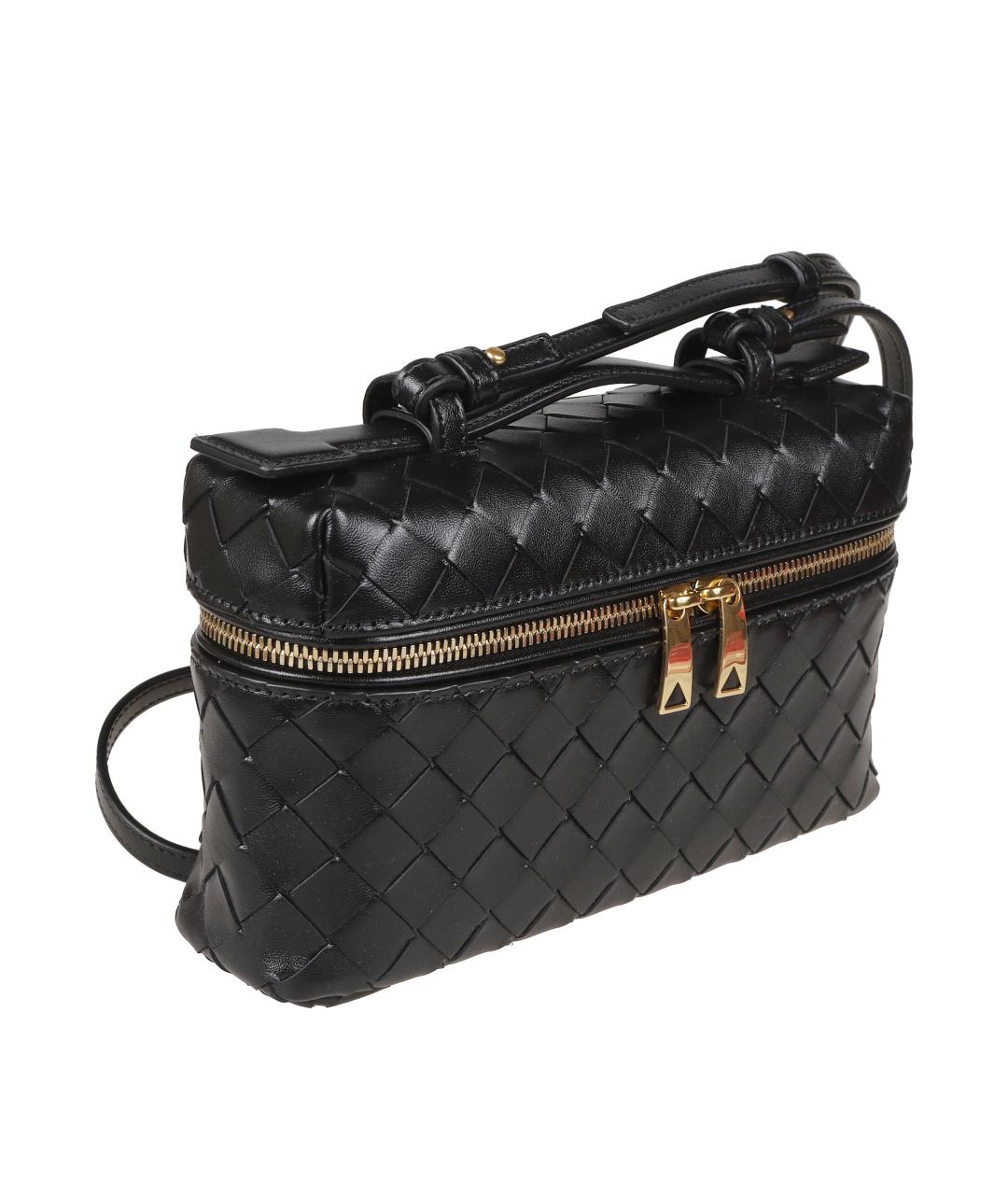 BOTTEGA VENETA Черная кожаная сумка через плечо, фото 3
