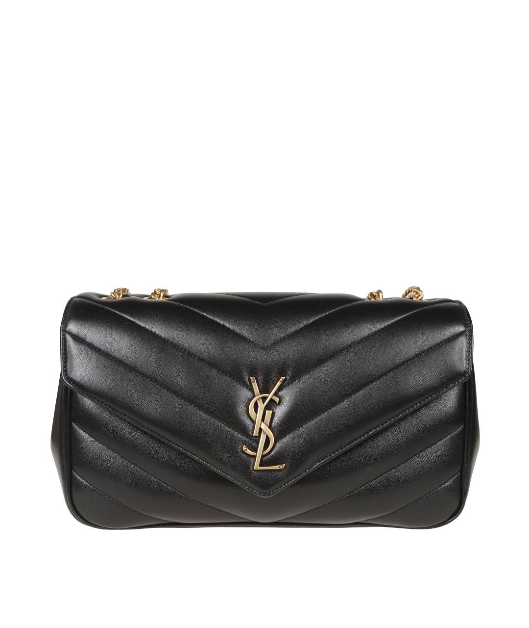 SAINT LAURENT Черная кожаная сумка через плечо, фото 1
