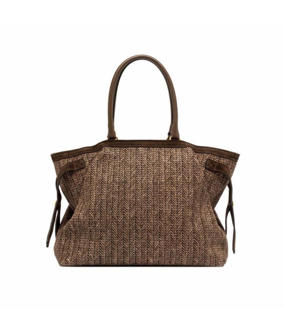 Gianni Chiarini Коричневая плетеная сумка тоут, фото 3