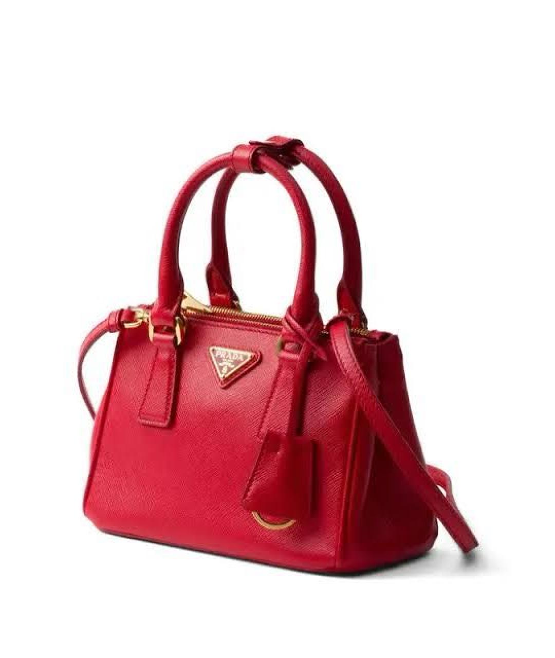 PRADA Коралловая кожаная сумка через плечо, фото 9