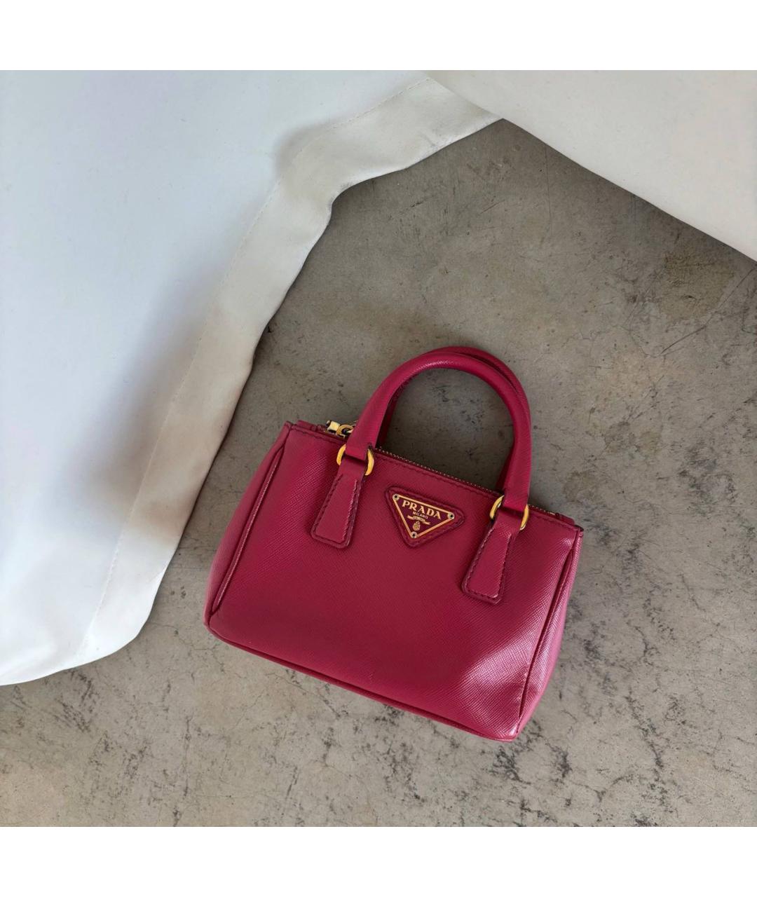 PRADA Коралловая кожаная сумка через плечо, фото 3