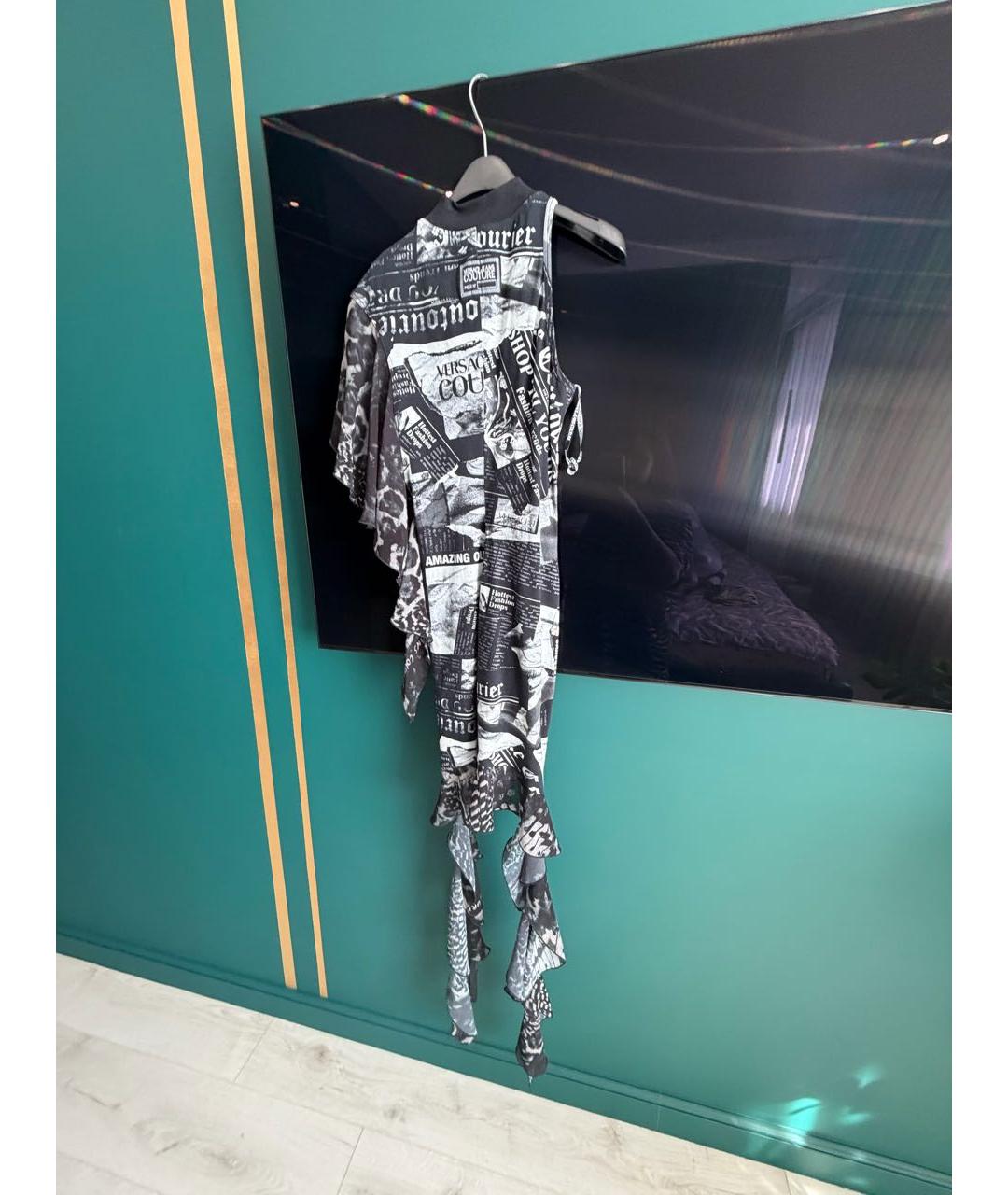 VERSACE JEANS COUTURE Черное хлопковое коктейльное платье, фото 3
