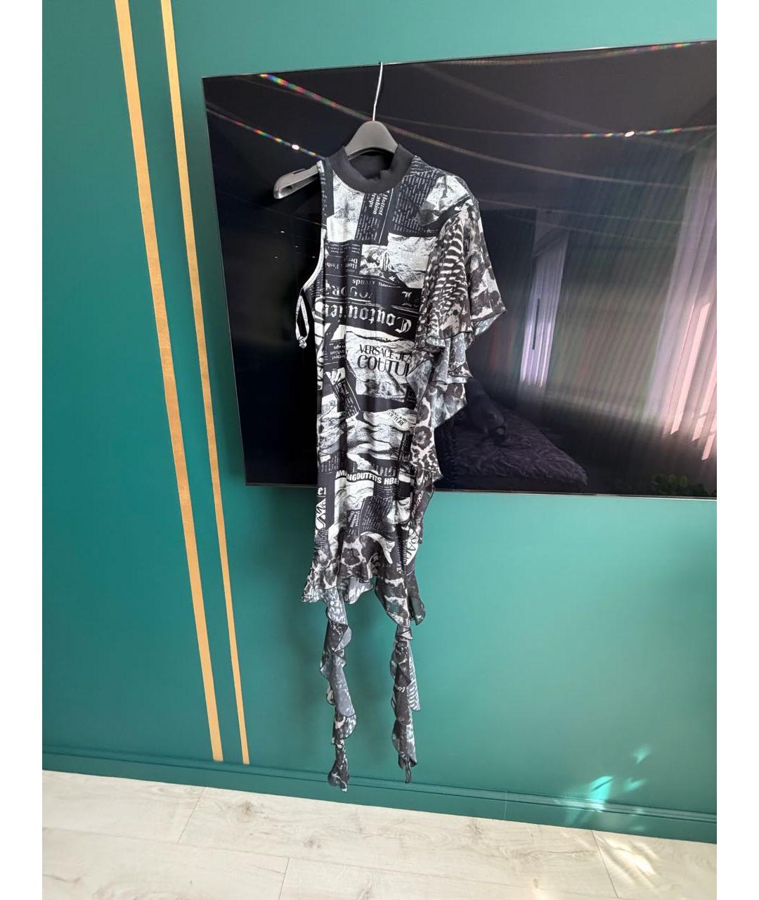VERSACE JEANS COUTURE Черное хлопковое коктейльное платье, фото 2