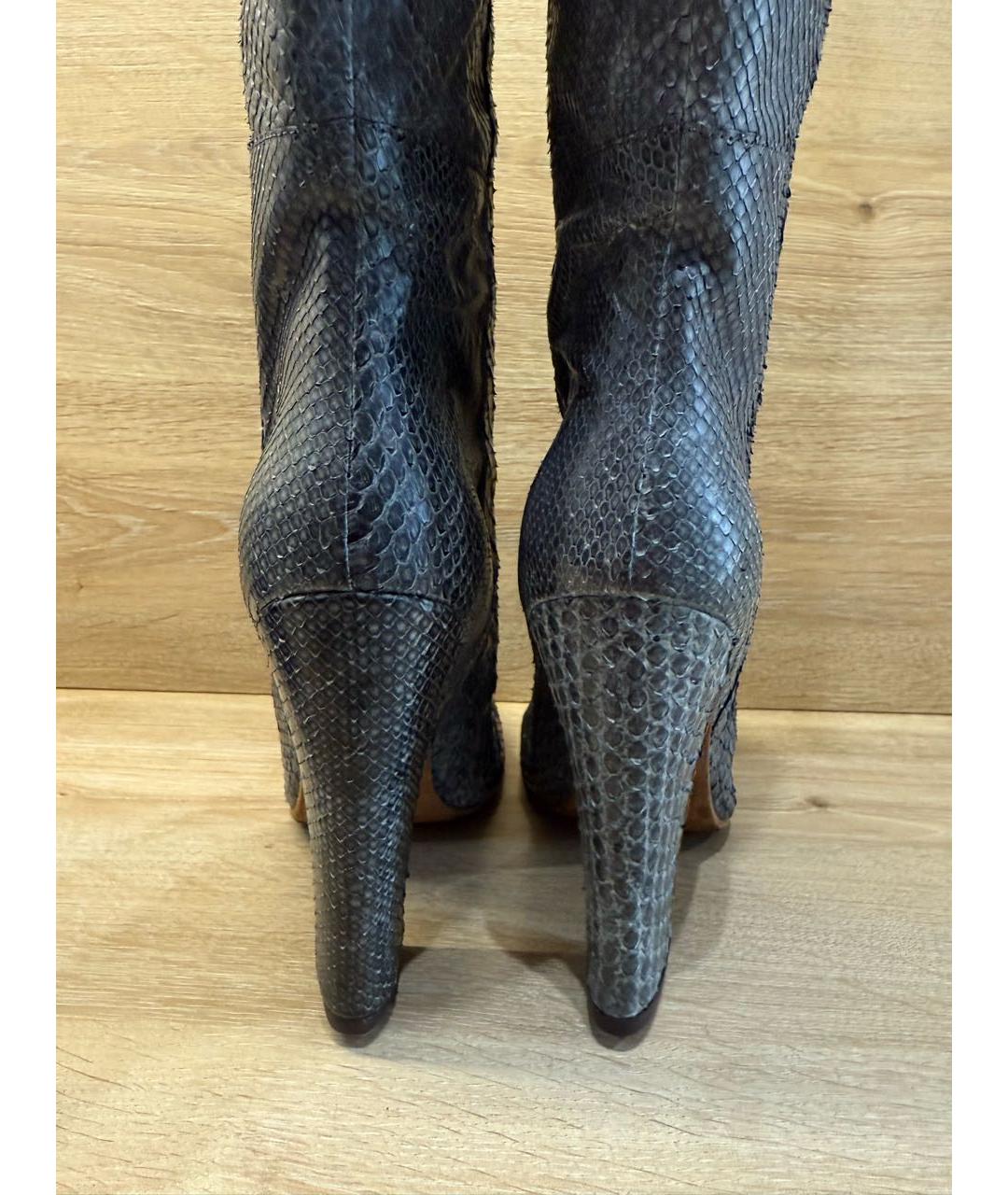 MARNI Антрацитовые сапоги из экзотической кожи, фото 4