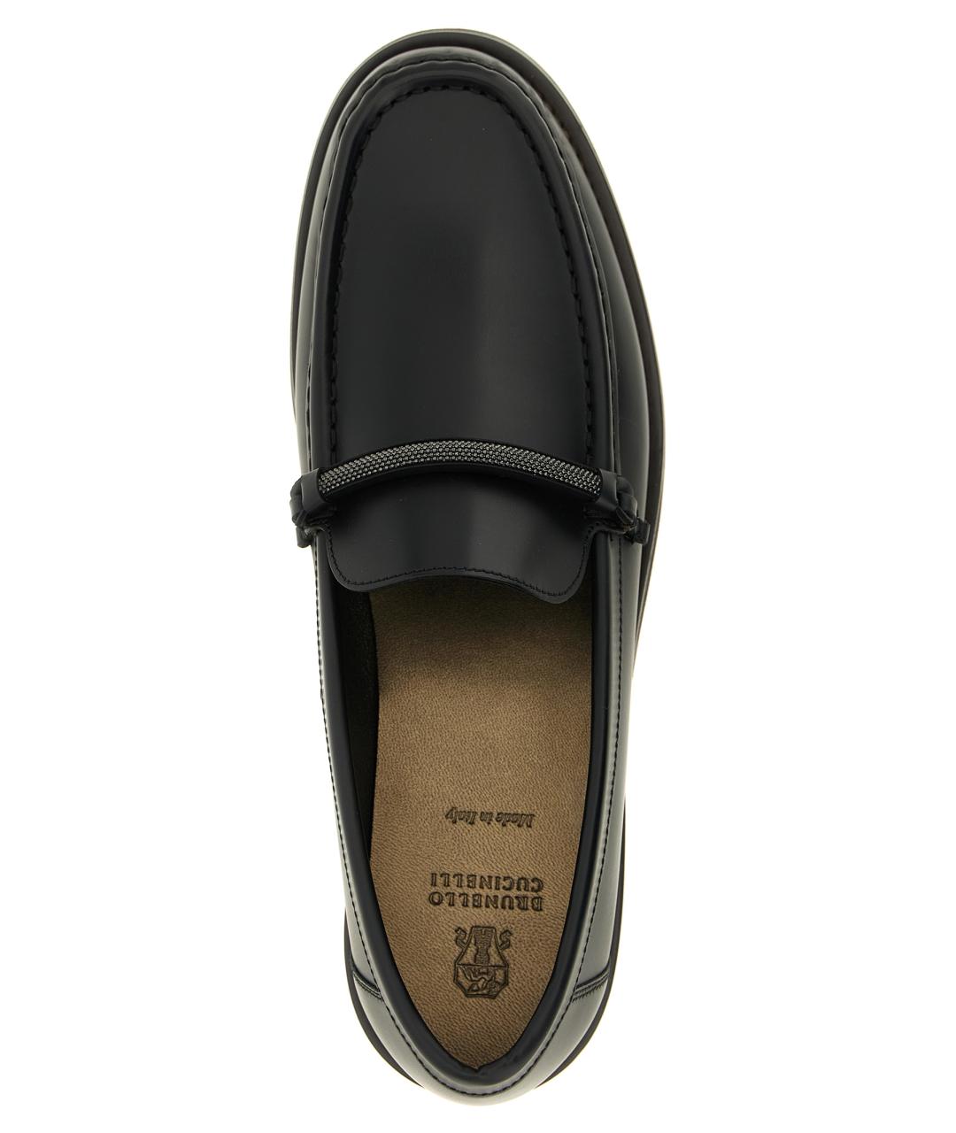 BRUNELLO CUCINELLI Черные кожаные лоферы, фото 4