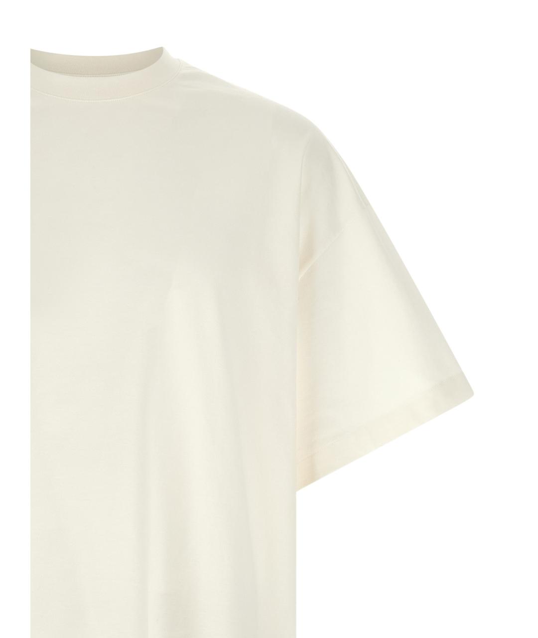 JIL SANDER Белая хлопковая футболка, фото 3