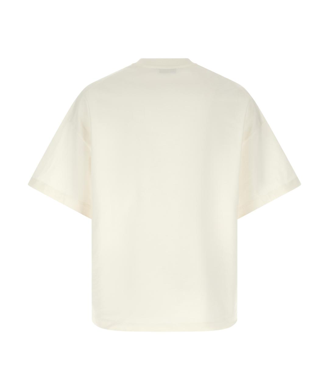 JIL SANDER Белая хлопковая футболка, фото 2