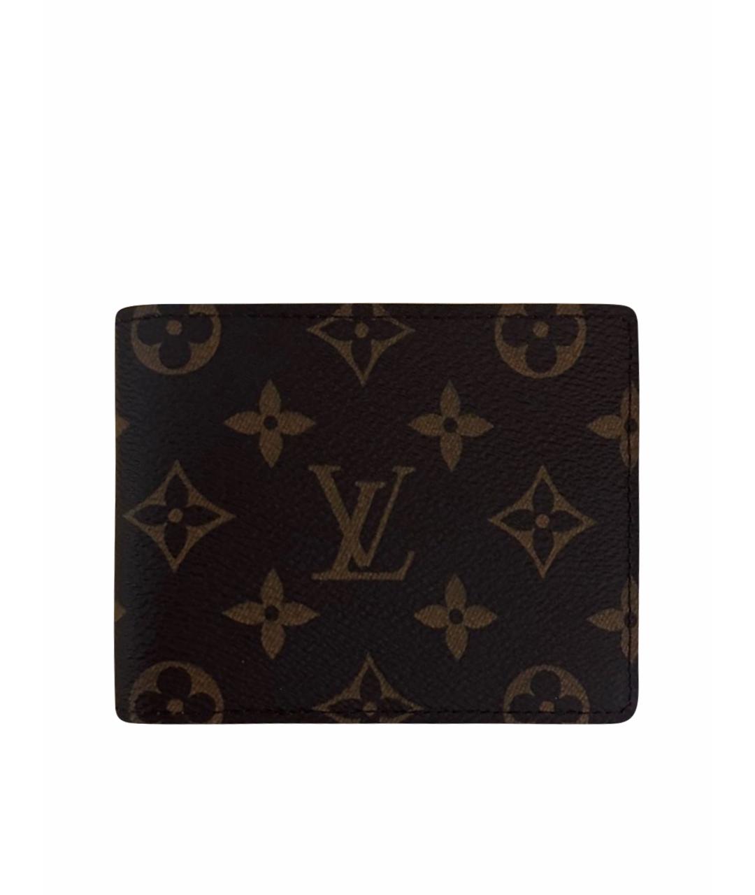 LOUIS VUITTON Коричневый кожаный кошелек, фото 1