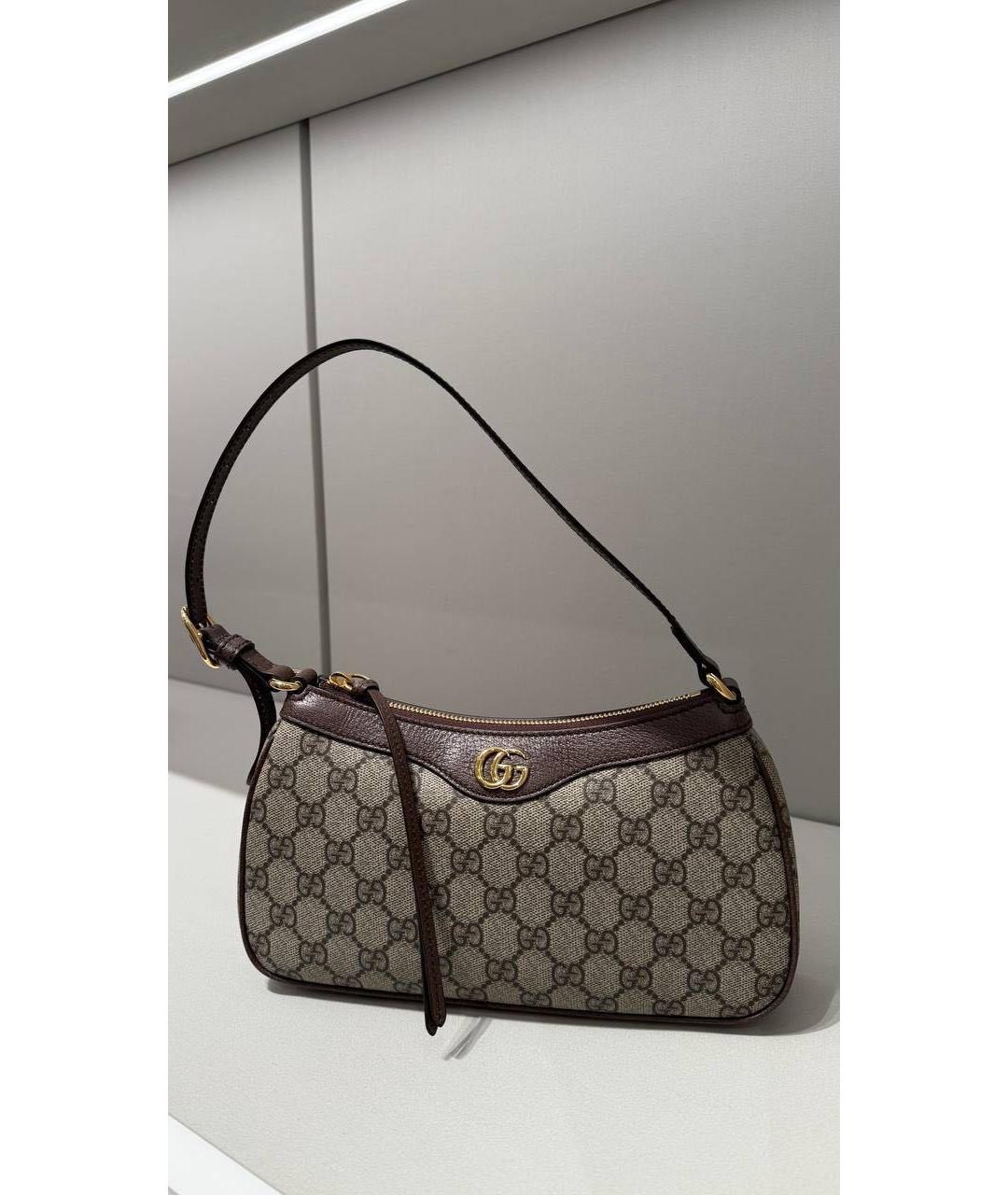 GUCCI Коричневая кожаная сумка с короткими ручками, фото 3