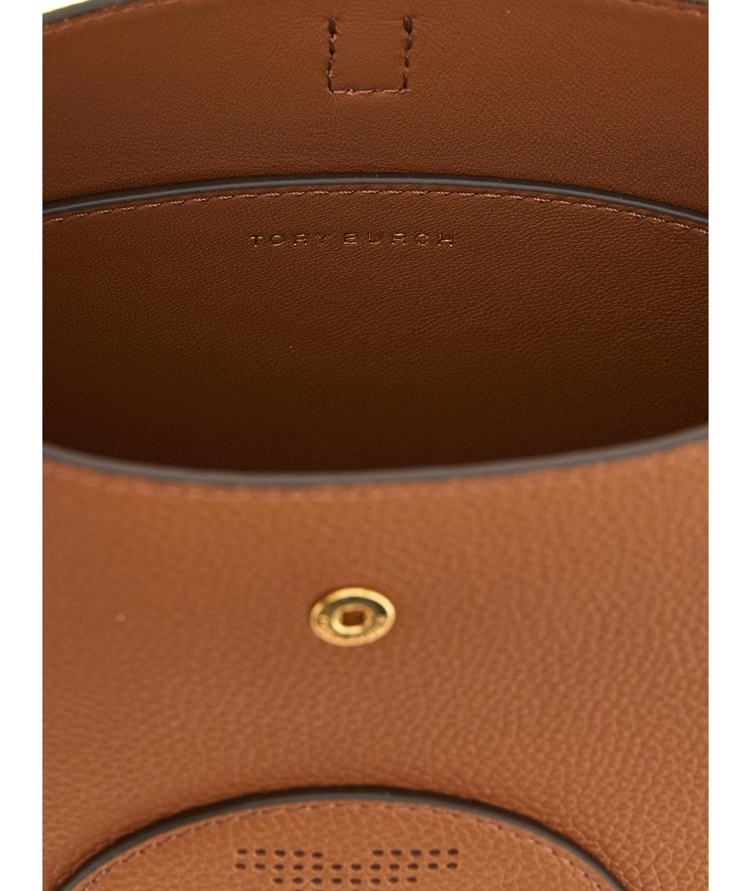 TORY BURCH Коричневая кожаная сумка через плечо, фото 4