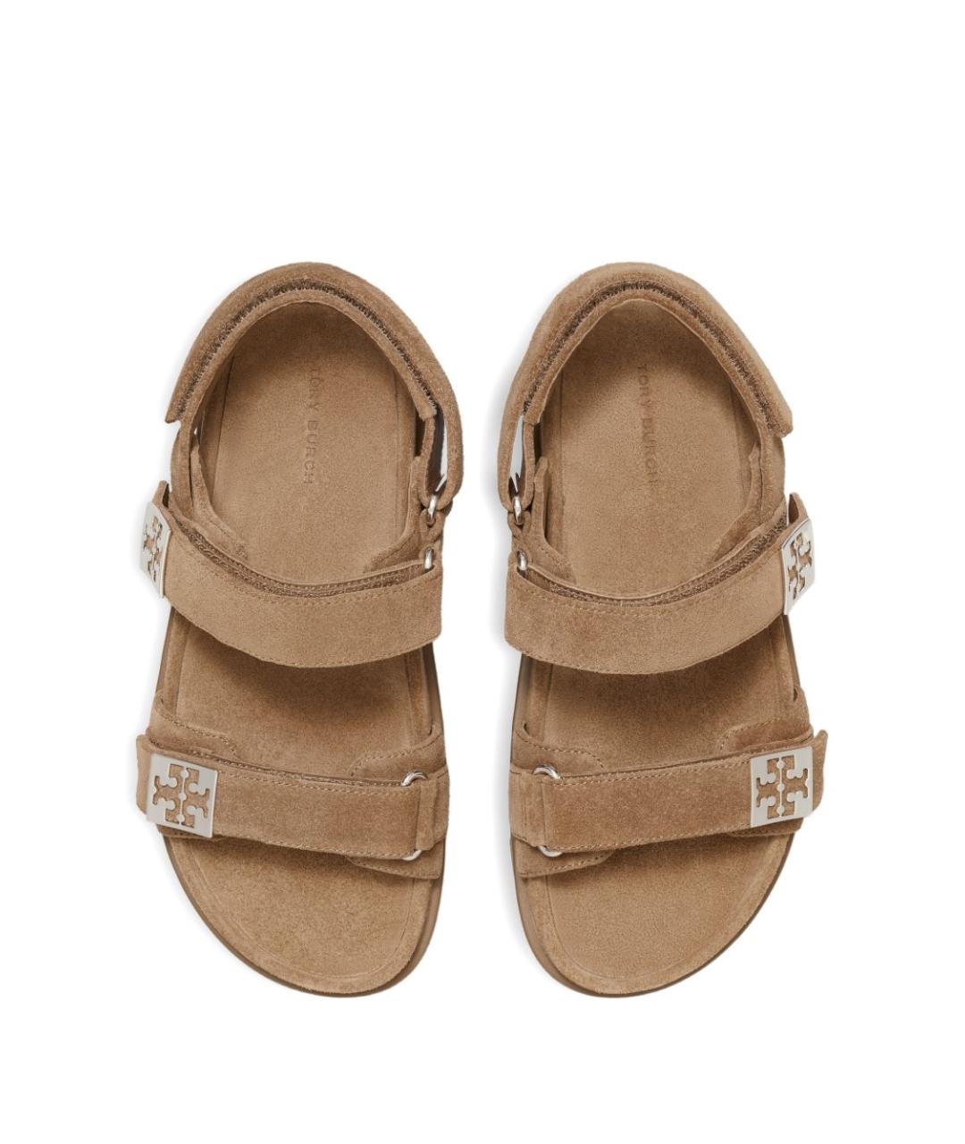 TORY BURCH Бежевые замшевые сандалии, фото 2