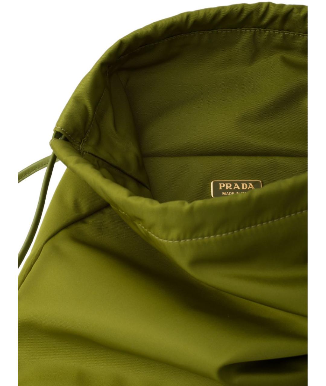 PRADA Зеленая синтетическая сумка с короткими ручками, фото 5