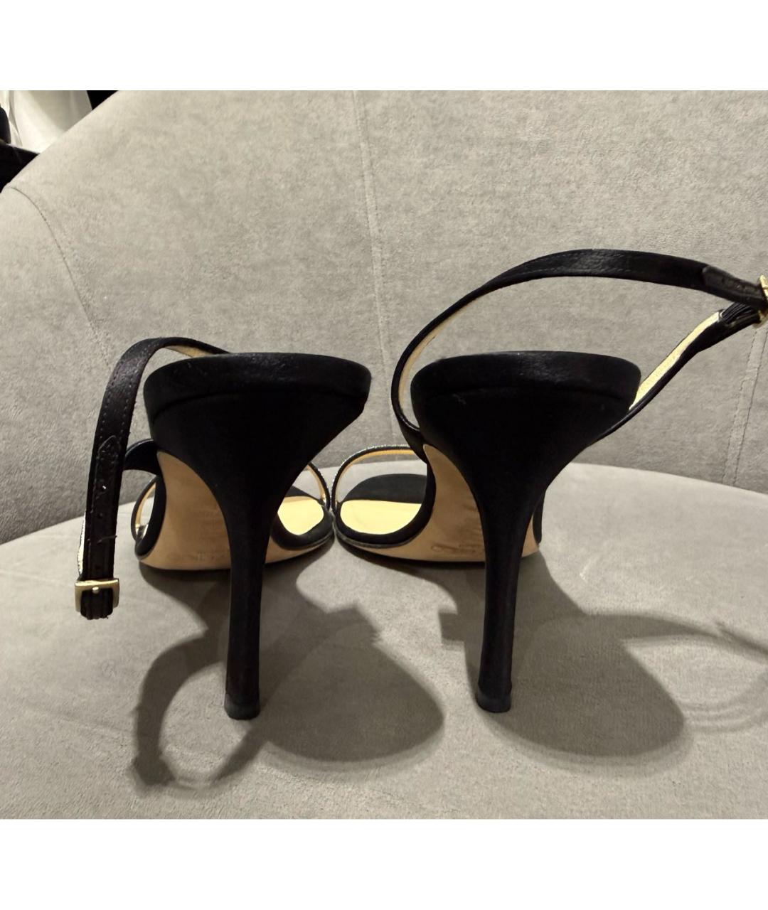 JIMMY CHOO Черные текстильные босоножки, фото 6