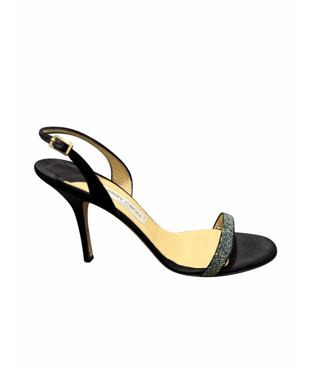 JIMMY CHOO Черные текстильные босоножки, фото 1