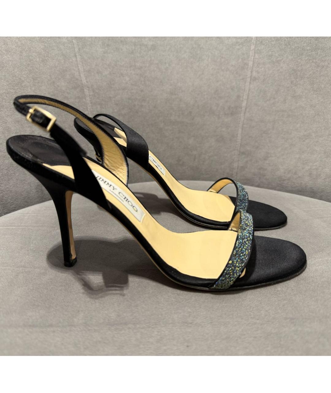 JIMMY CHOO Черные текстильные босоножки, фото 7
