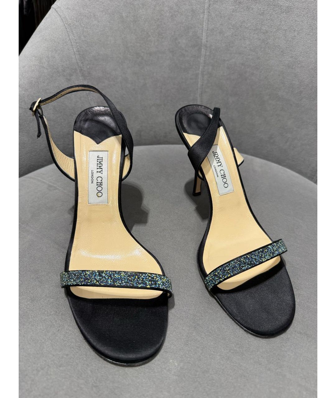 JIMMY CHOO Черные текстильные босоножки, фото 2