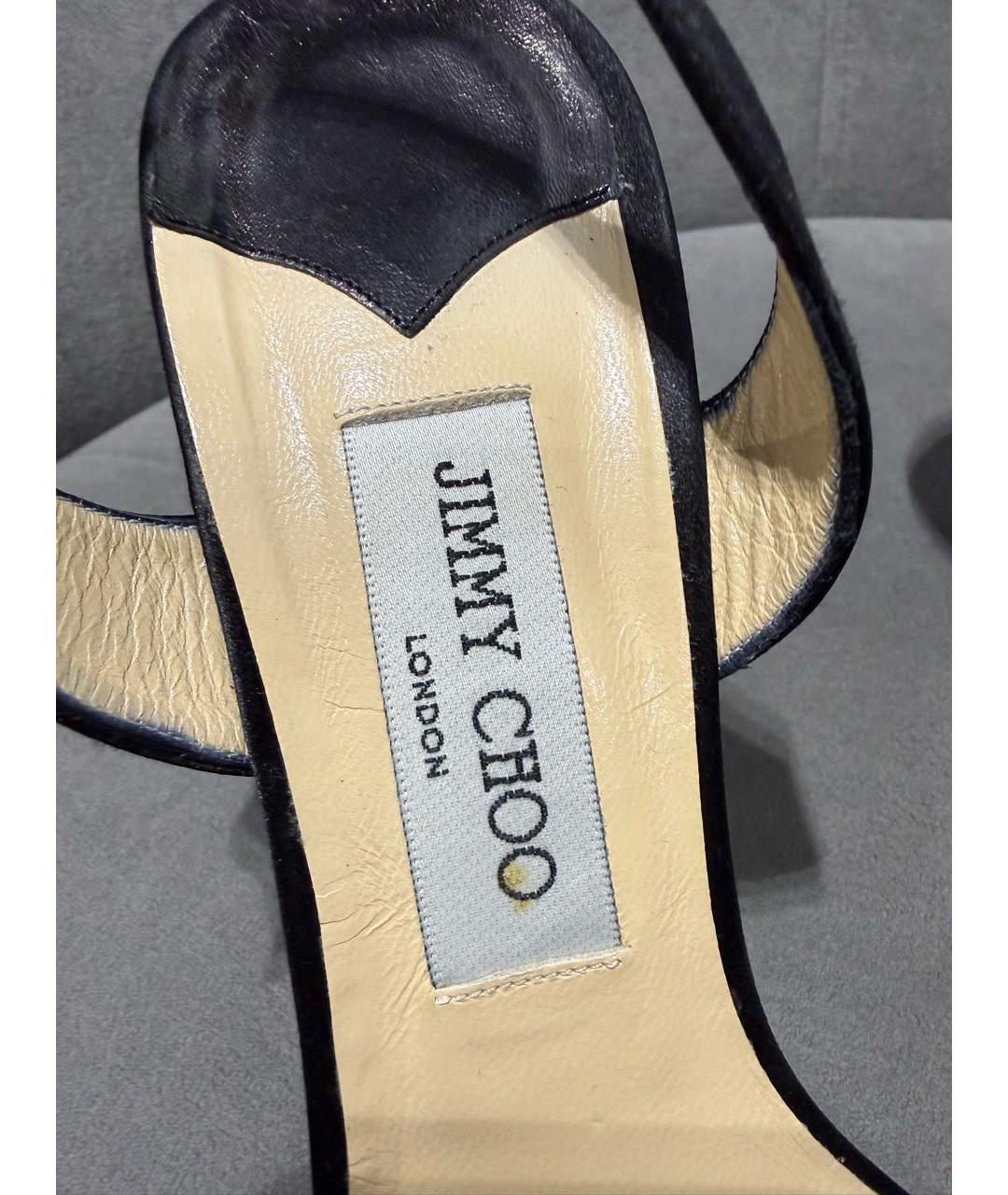 JIMMY CHOO Черные текстильные босоножки, фото 3