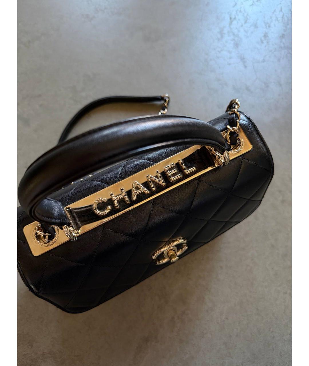 CHANEL Черная кожаная сумка тоут, фото 3