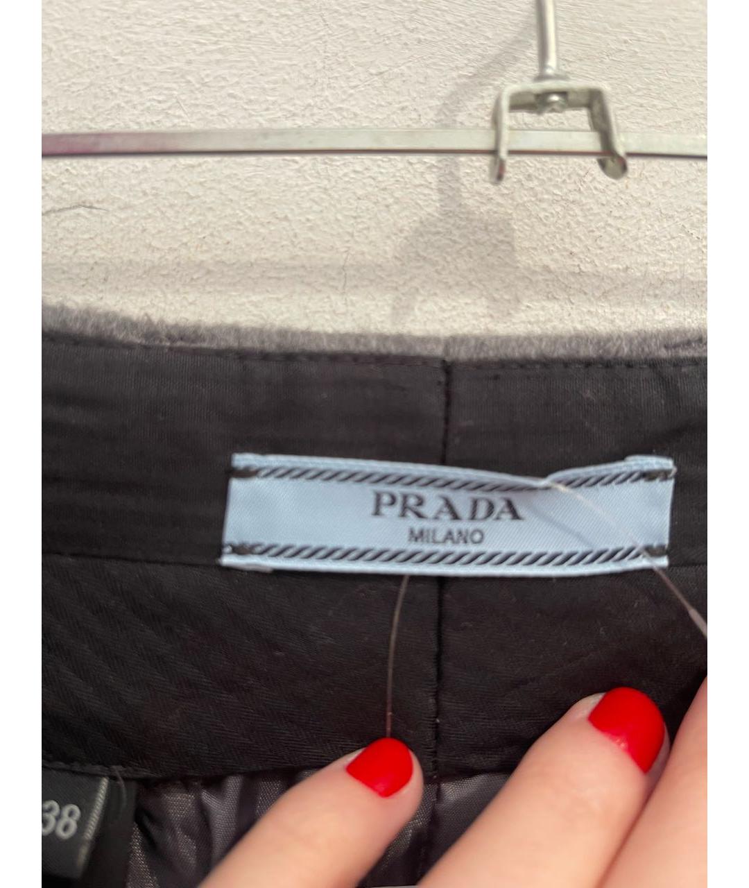 PRADA Серые кашемировые брюки широкие, фото 3