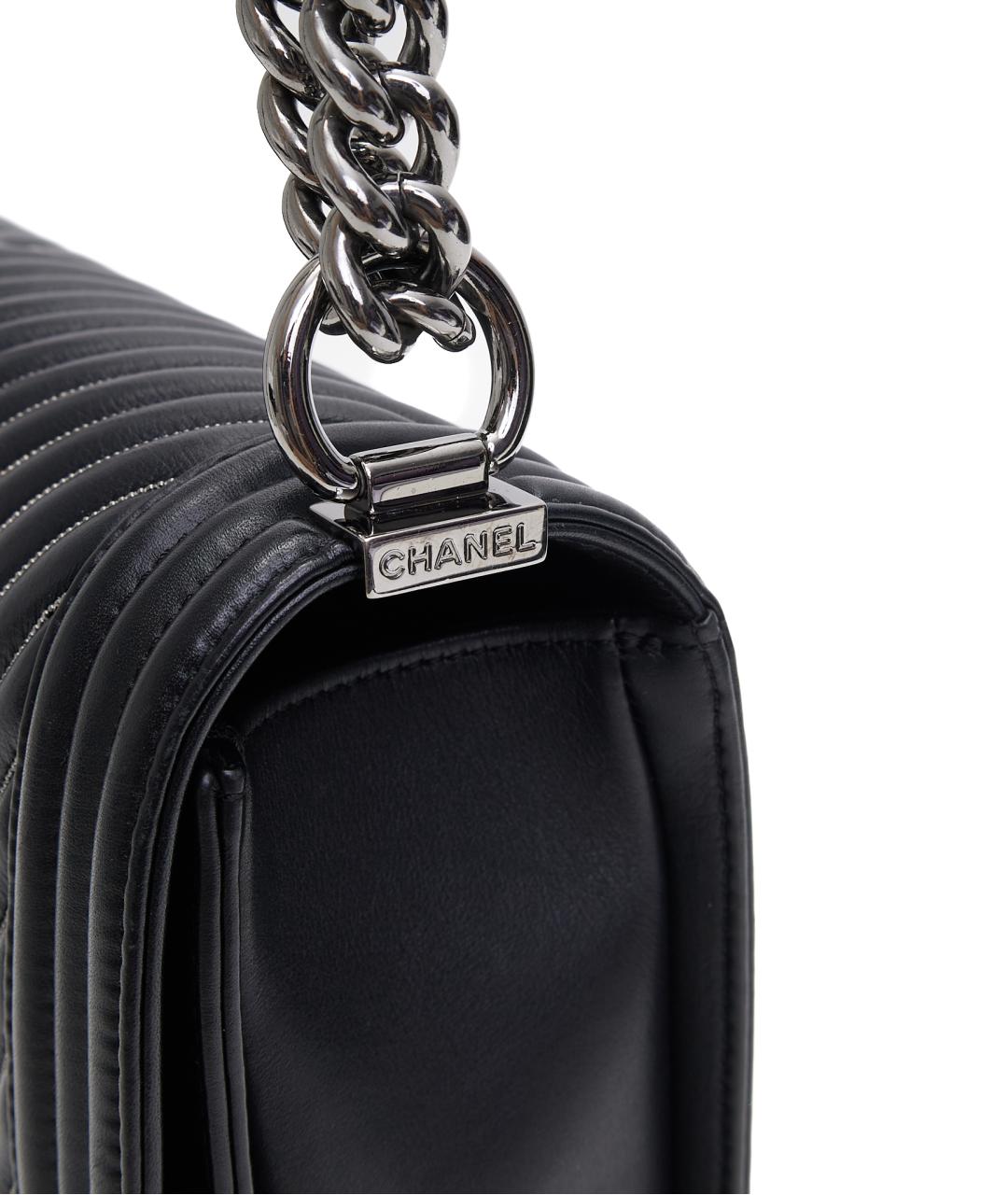 CHANEL Черная кожаная сумка через плечо, фото 4