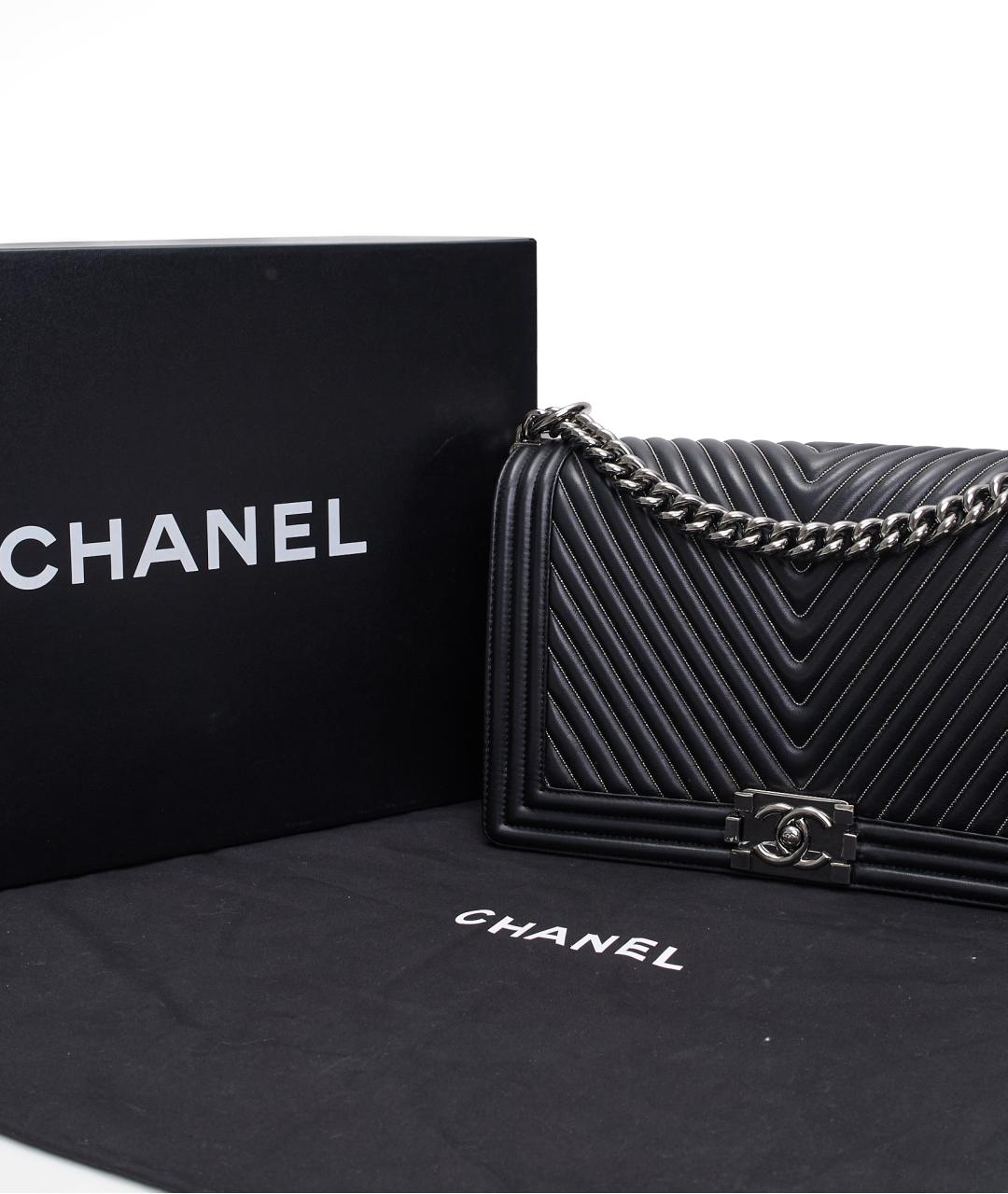 CHANEL Черная кожаная сумка через плечо, фото 9