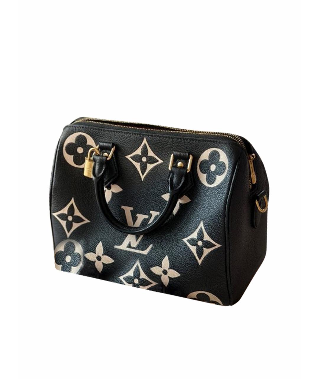 LOUIS VUITTON Черная кожаная сумка с короткими ручками, фото 1