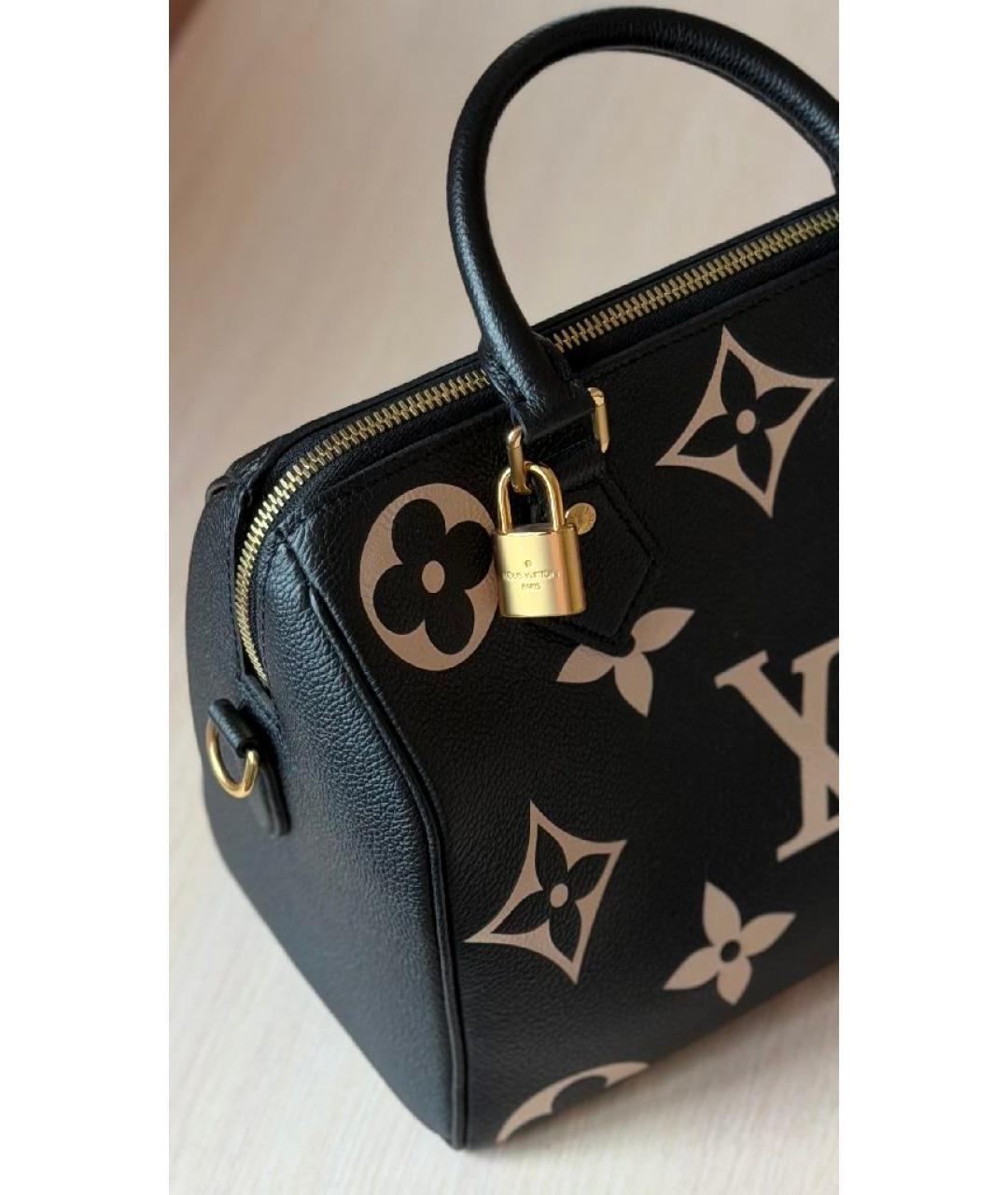LOUIS VUITTON Черная кожаная сумка с короткими ручками, фото 2
