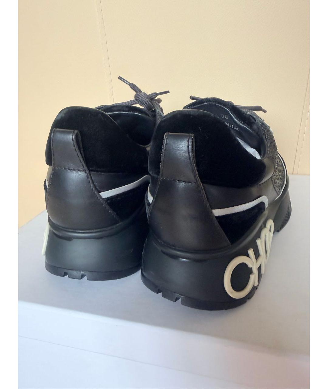 JIMMY CHOO Черные кожаные кроссовки, фото 4